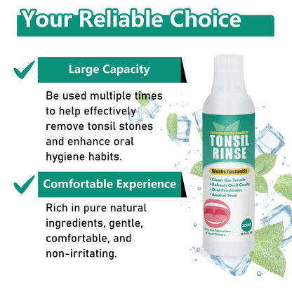 Tonsil Stone Remover with Alcohol-Free Oral Rinse – 300ml (10.14 fl oz) | Soothe Tonsils & Freshen Breath