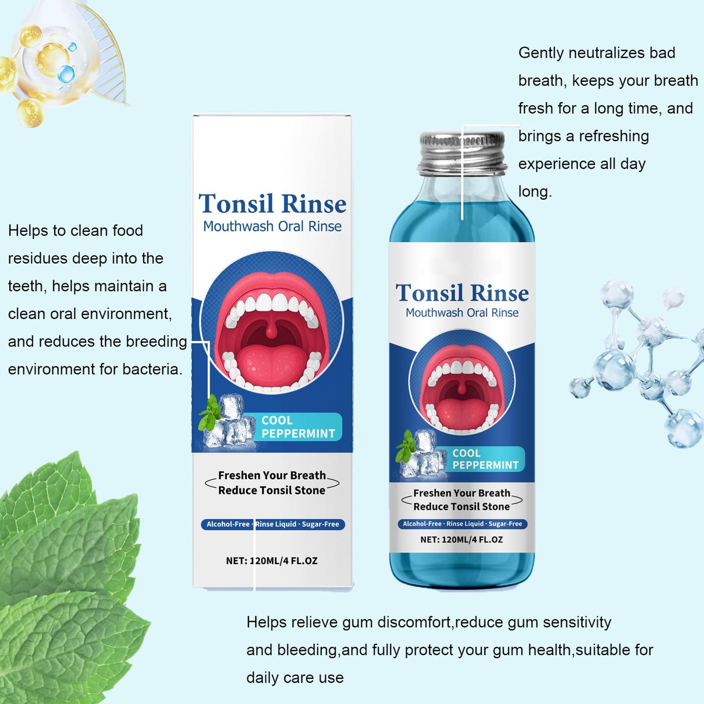 Tonsil Stone Remover & Alcohol-Free Mouthwash – Natural Oral Rinse for Bad Breath & Dry Mouth
