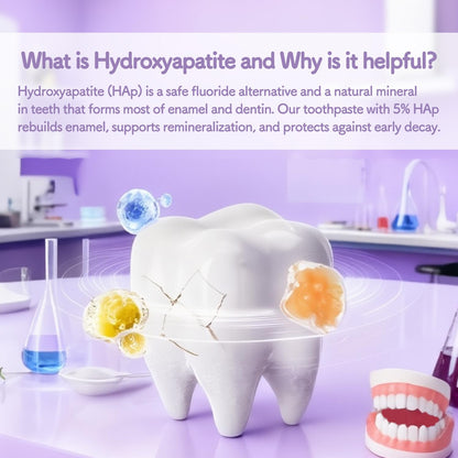 TooToo Fluoride Free Kids Toothpaste with Hydroxyapatite, Probiotics & Xylitol - Safe to Swallow, All Natural 4.2 oz