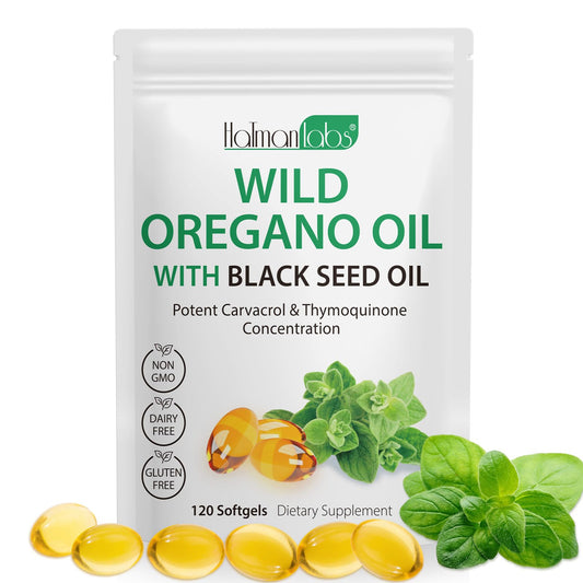 Tooffi Organic Oil of Oregano Softgels – 2-in-1 with Black Seed Oil, 6000mg + 200mg, 120 Softgels BritishVita | Premium UK Vitamins & Wellness Supplements