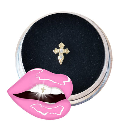 Tooth Gems 8K Gold Cross Design – 5mm Teeth Gems Kit (1 Piece)