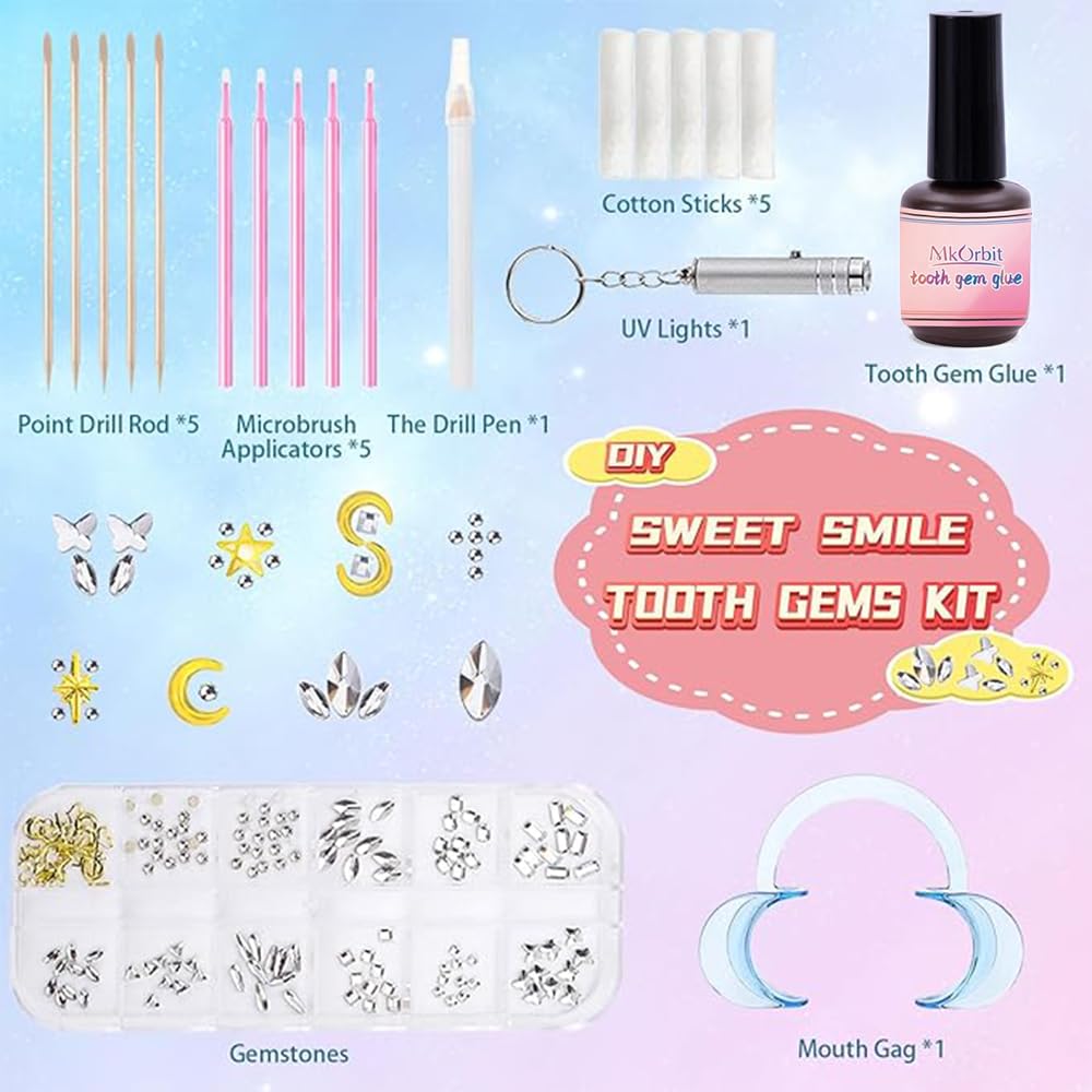 Tooth Gems DIY Jewelry Kit - Fashionable Teeth Crystals Starter Kit