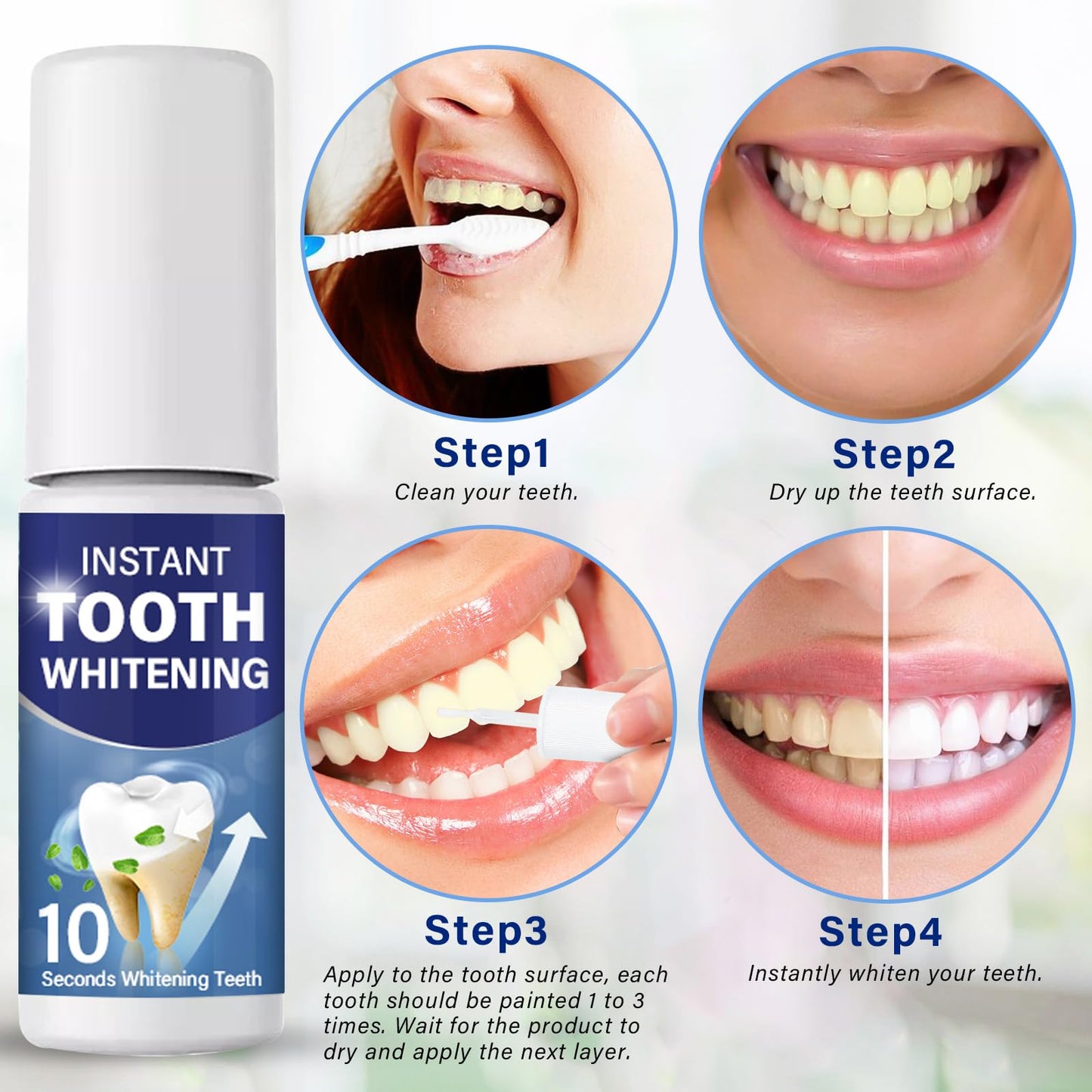 Tooth Paint Teeth Whitening Kit | Simple & Portable White Paint for Teeth - Regain Confident Smile