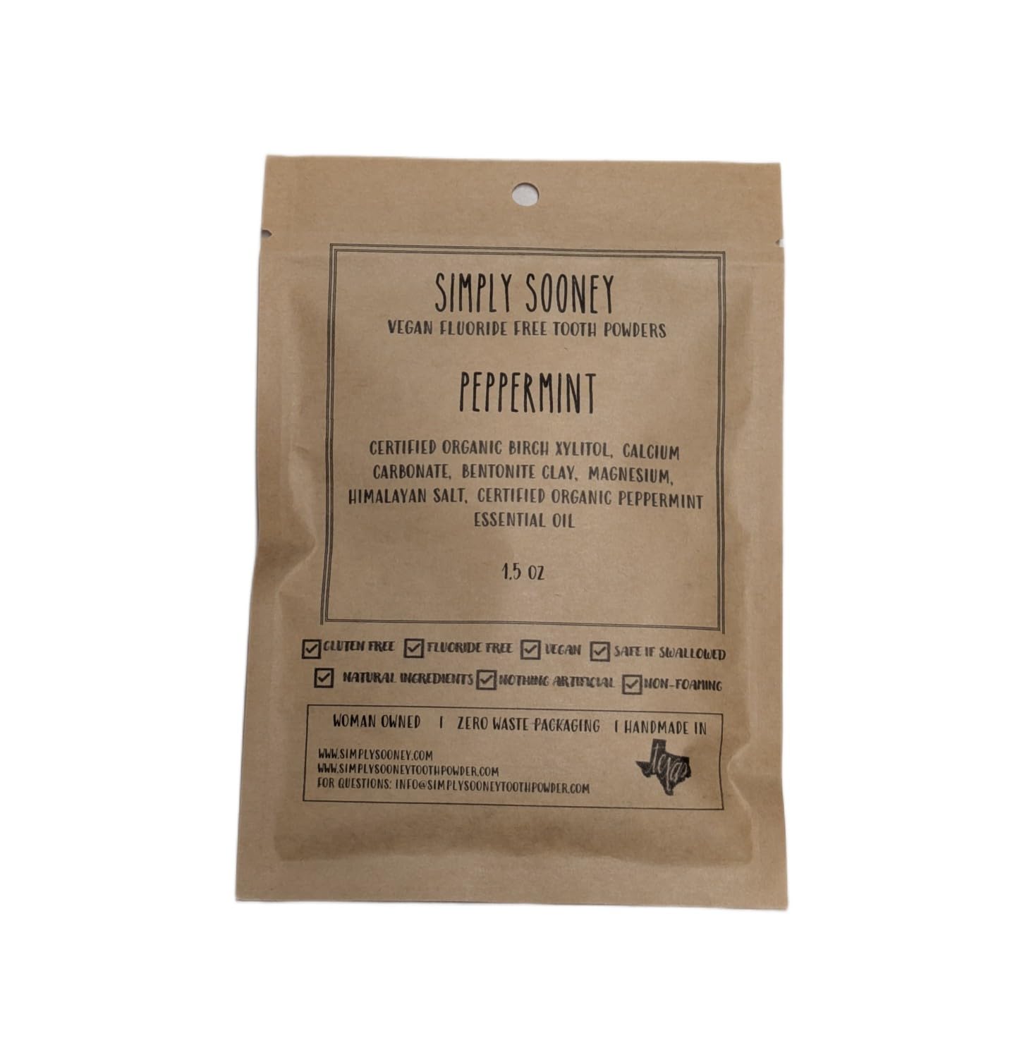 Remineralizing Organic Vegan Fluoride-Free Tooth Powder – Peppermint