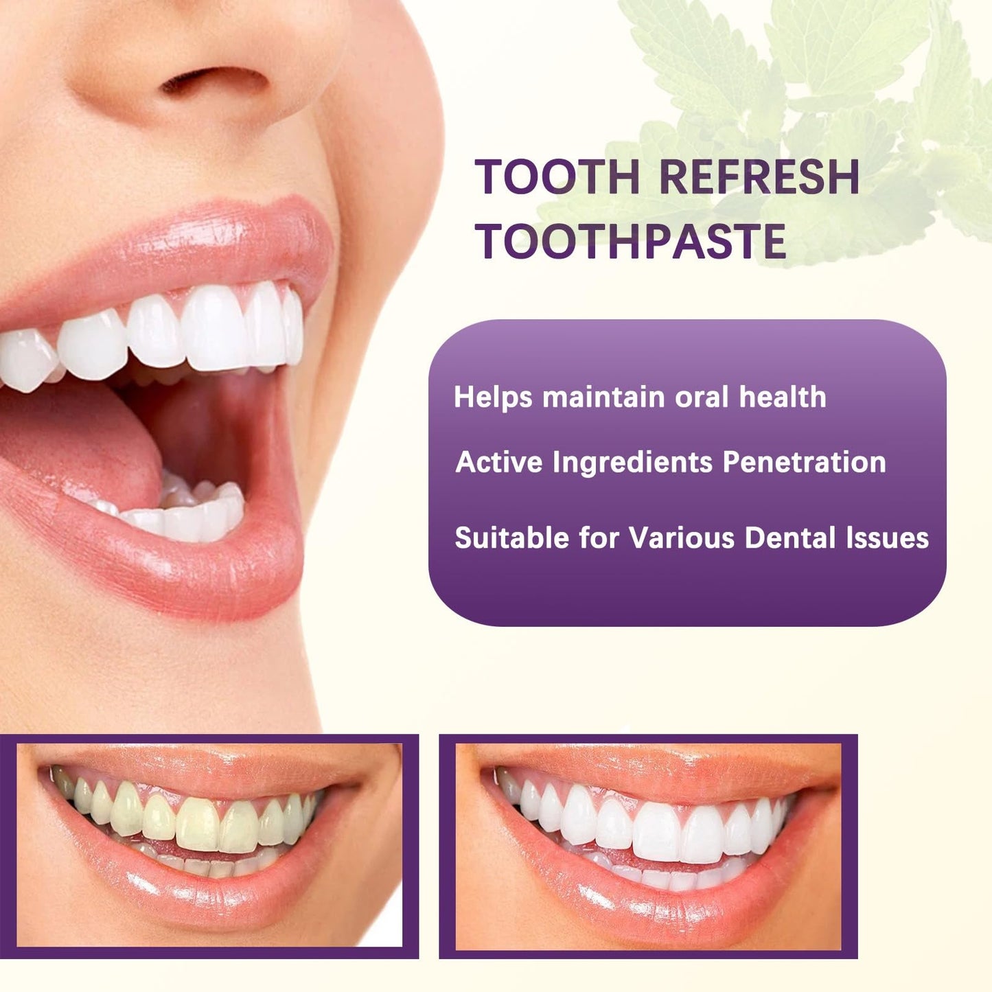 Tooth Refresh Toothpaste - Fresh Breath Whitening & Enamel Support (3.52 oz)