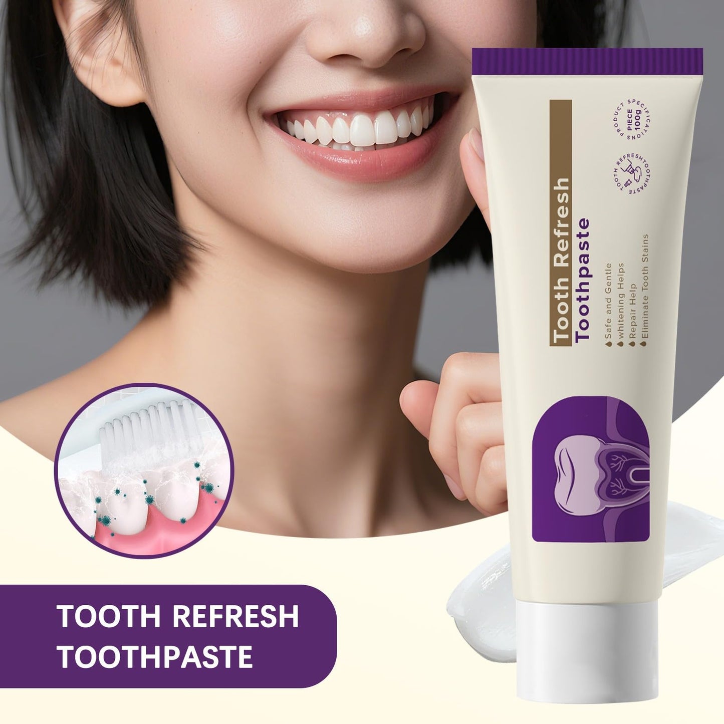 Tooth Refresh Toothpaste - Fresh Breath Whitening & Enamel Support (3.52 oz)