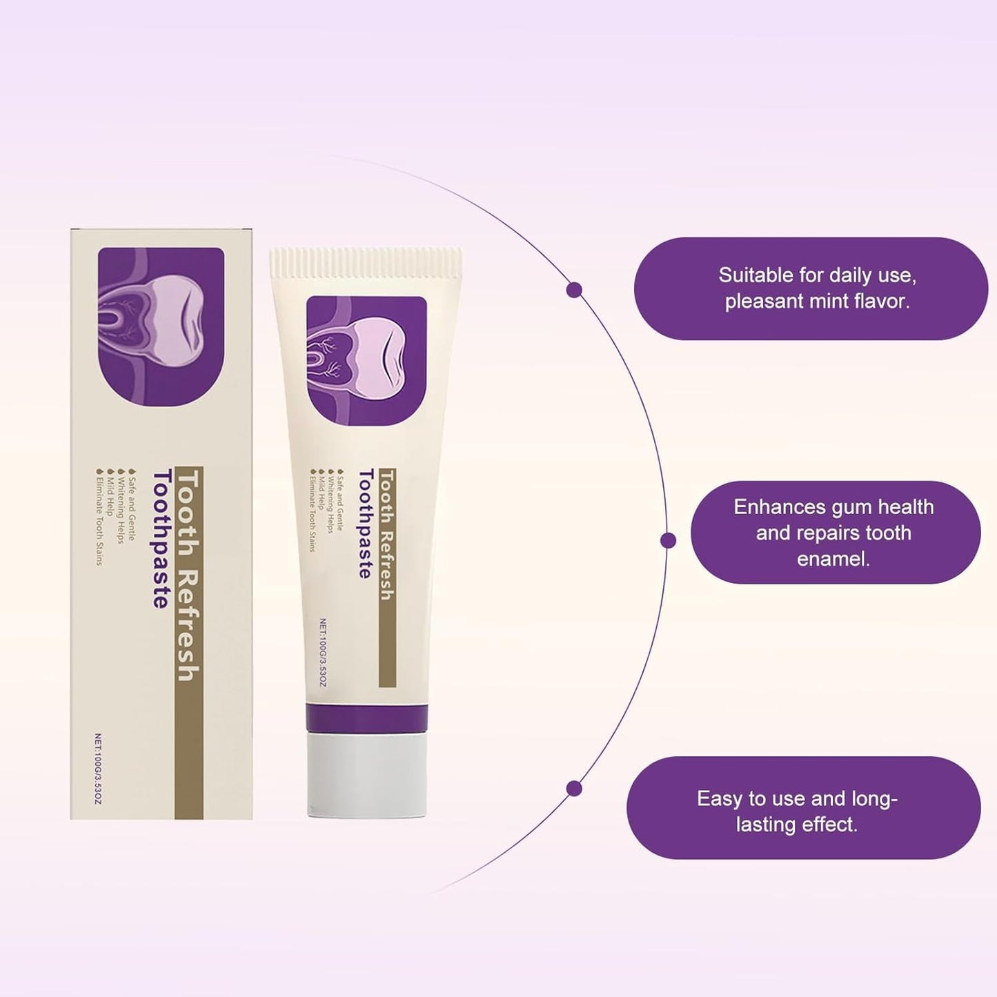 Tooth Refresh Toothpaste – Natural Fresh Breath & Enamel Care (2-Pack)