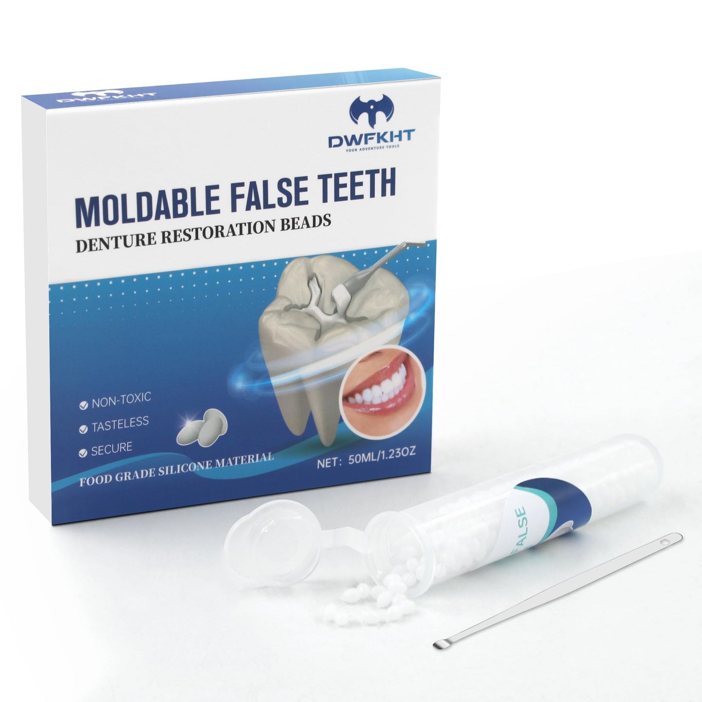 Tooth Repair Kit - Moldable False Teeth for Temporary Tooth Replacement (50ML)