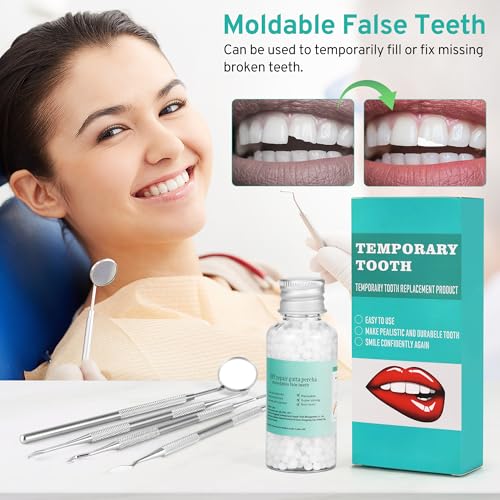 Tooth Repair Kit with 4 Dental Tools – Temporary Tooth Replacement, Moldable Fix
