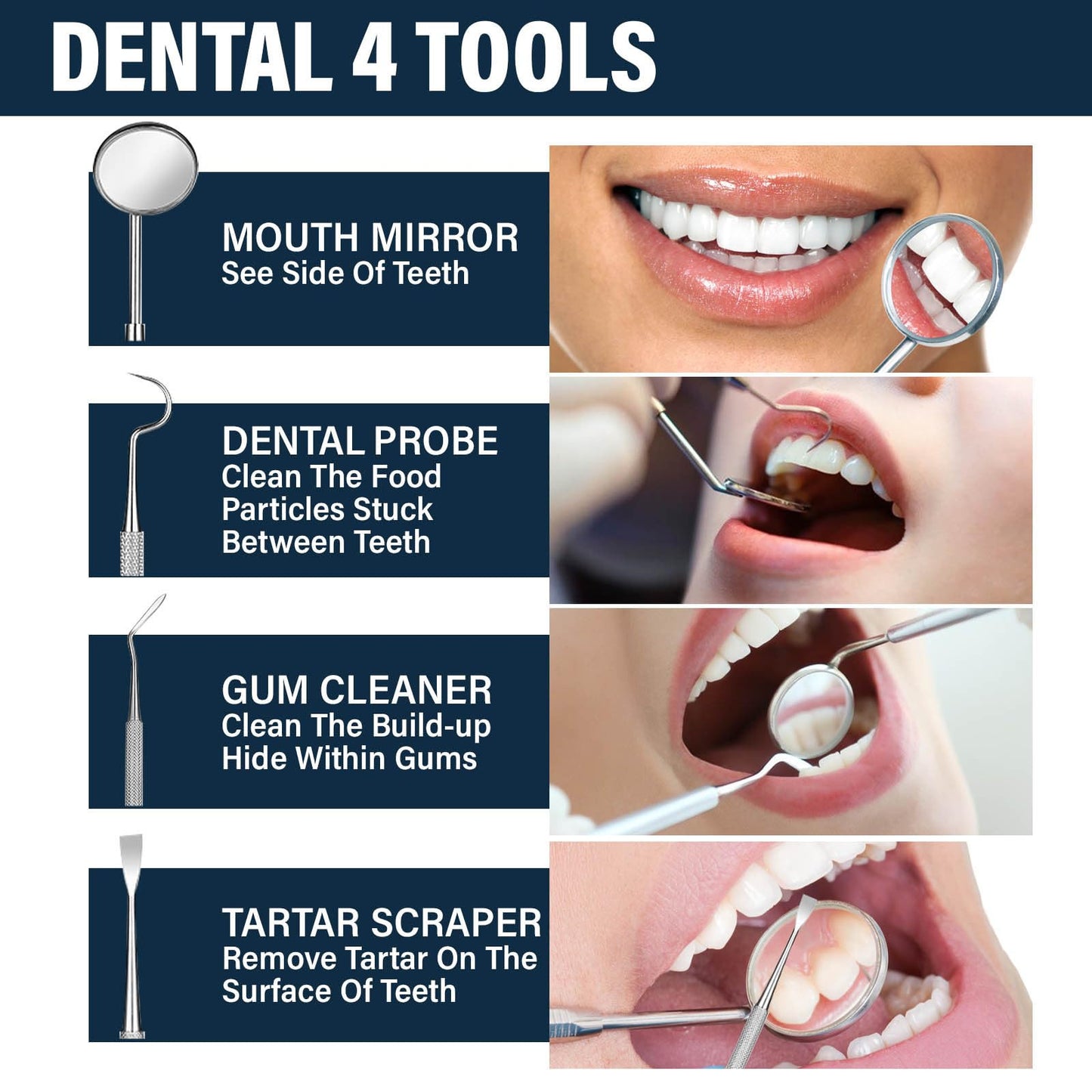 Tooth Repair Kit - Temporary Fake Teeth Replacement with Dental Mirror Tools | Ceonam