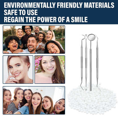 Tooth Repair Kit - Temporary Fake Teeth Replacement with Dental Mirror Tools | Ceonam