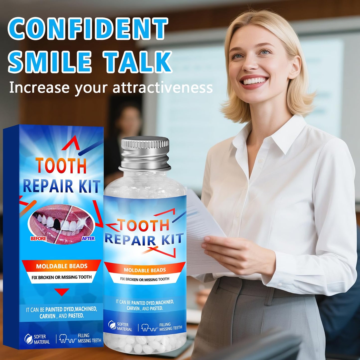 Tooth Repair Kit - Moldable False Teeth Beads for DIY Temporary Dentures