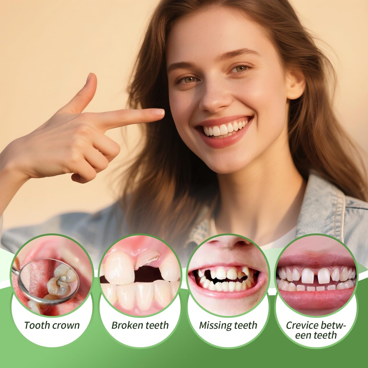 Tooth Repair Kit for Missing or Broken Teeth – Moldable Beads White A04
