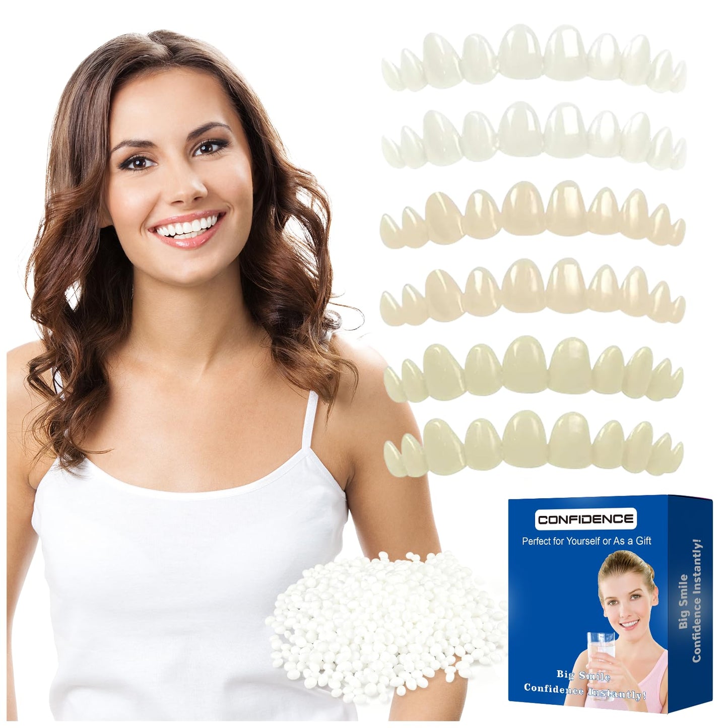 Tooth Repair Kit - Temporary Natural Shade Moldable Beads for DIY Tooth Replacement (6PCS)