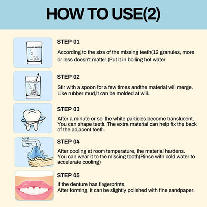 Tooth Repair Kit - Temporary Natural Shade Moldable Beads for DIY Tooth Replacement (6PCS)