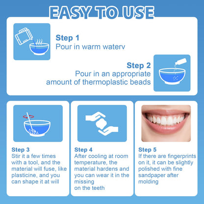 Tooth Repair Kit | Moldable False Teeth Beads for Temporary Dental Restoration | DIY Denture Kit (1 PCS)