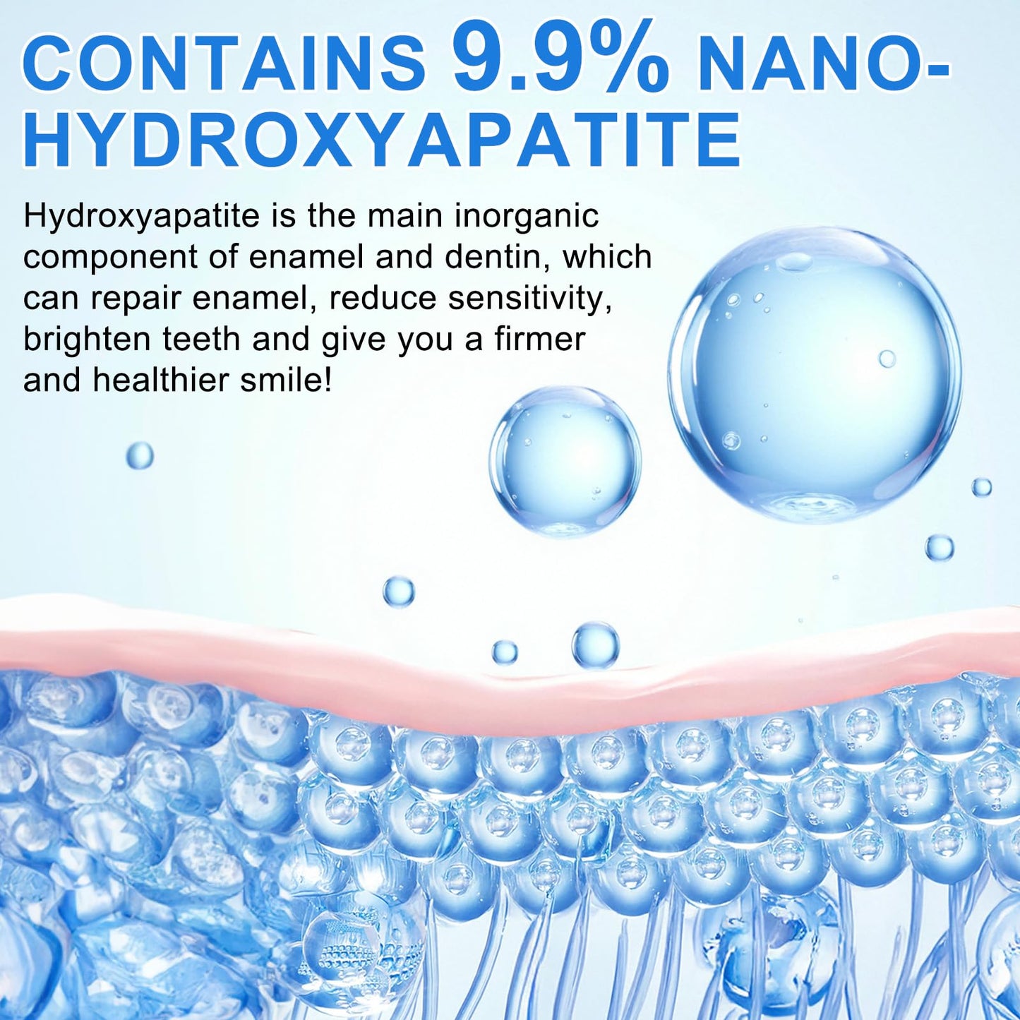 9.9% Hydroxyapatite Toothpaste for Enamel Protection, Whitening & Sensitivity Relief | Natural Peppermint