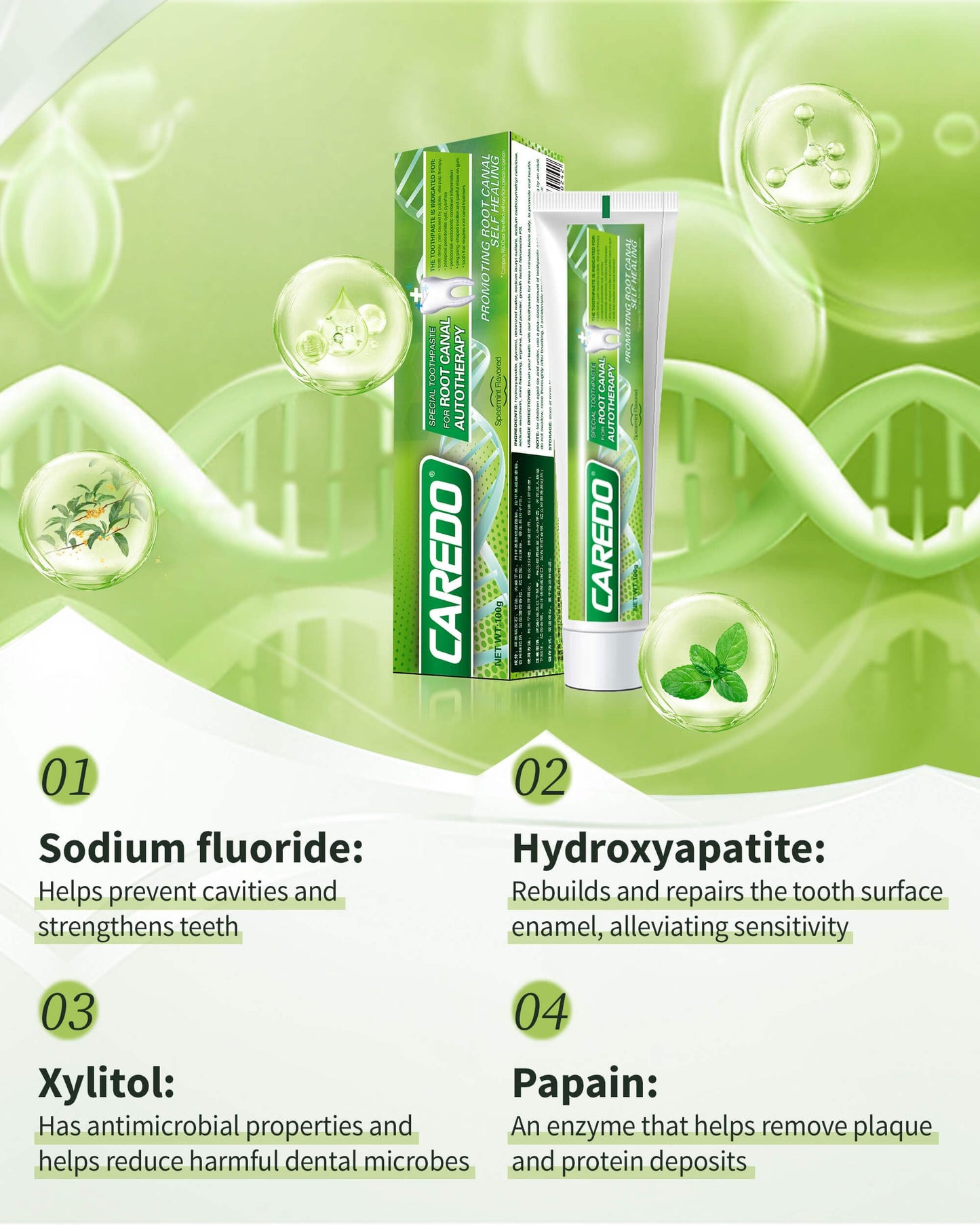 Toothpaste Gum Repair for Root Canal Therapy Avoidance – Mint, Remineralizing Hydroxyapatite 3.52 oz