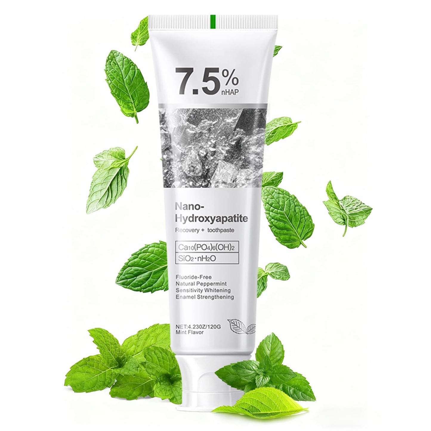 7.5% Nano Hydroxyapatite Toothpaste – Enamel Repair, Deep Cleaning, Gentle Mint, Fluoride-Free (4.23 oz)