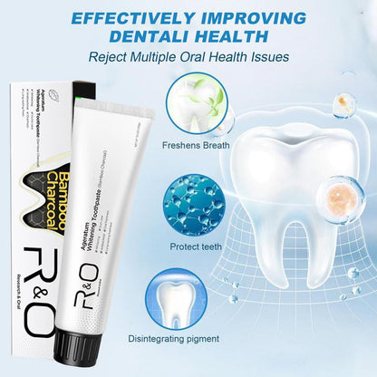 R&O Ageratum Whitening Toothpaste with Bamboo Charcoal – 3.53 oz | Removes Stubborn Stains & Fresh Breath
