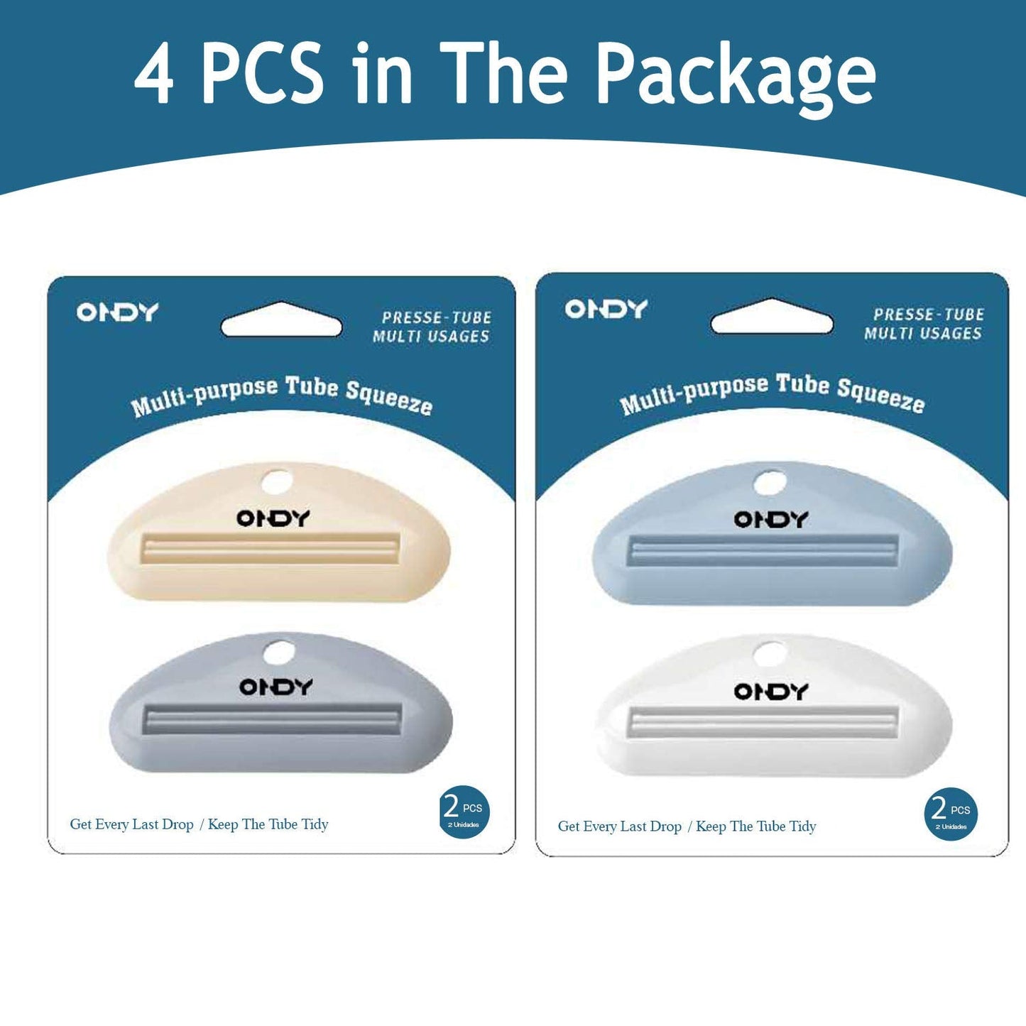 4 Pack Tube Squeezers – Toothpaste, Cosmetics, Hand Cream & More