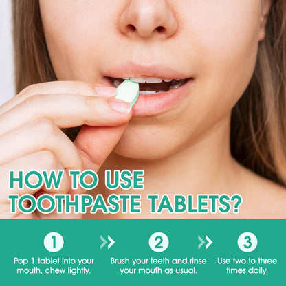 Toothpaste Tabs 150pcs - Nano Hydroxyapatite, Fluoride Free, Peppermint, Eco & Travel Friendly
