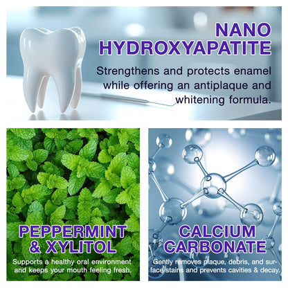 Toothpaste Tabs 150pcs – Nano Hydroxyapatite, Fluoride-Free Peppermint Tablets | Eco & Travel Friendly