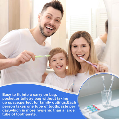 0.28oz Small Toothpaste Travel Size Bulk – 60 Pack, Mint, TSA Compliant