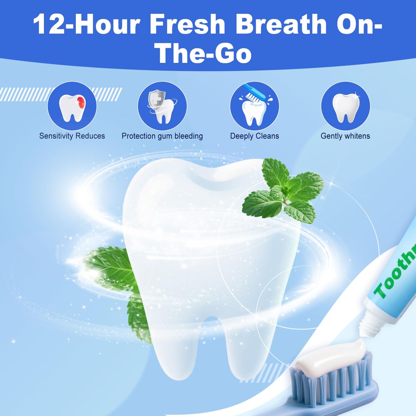 0.28oz Small Toothpaste Travel Size Bulk – Mint Scent, TSA Compliant, 120-Pack
