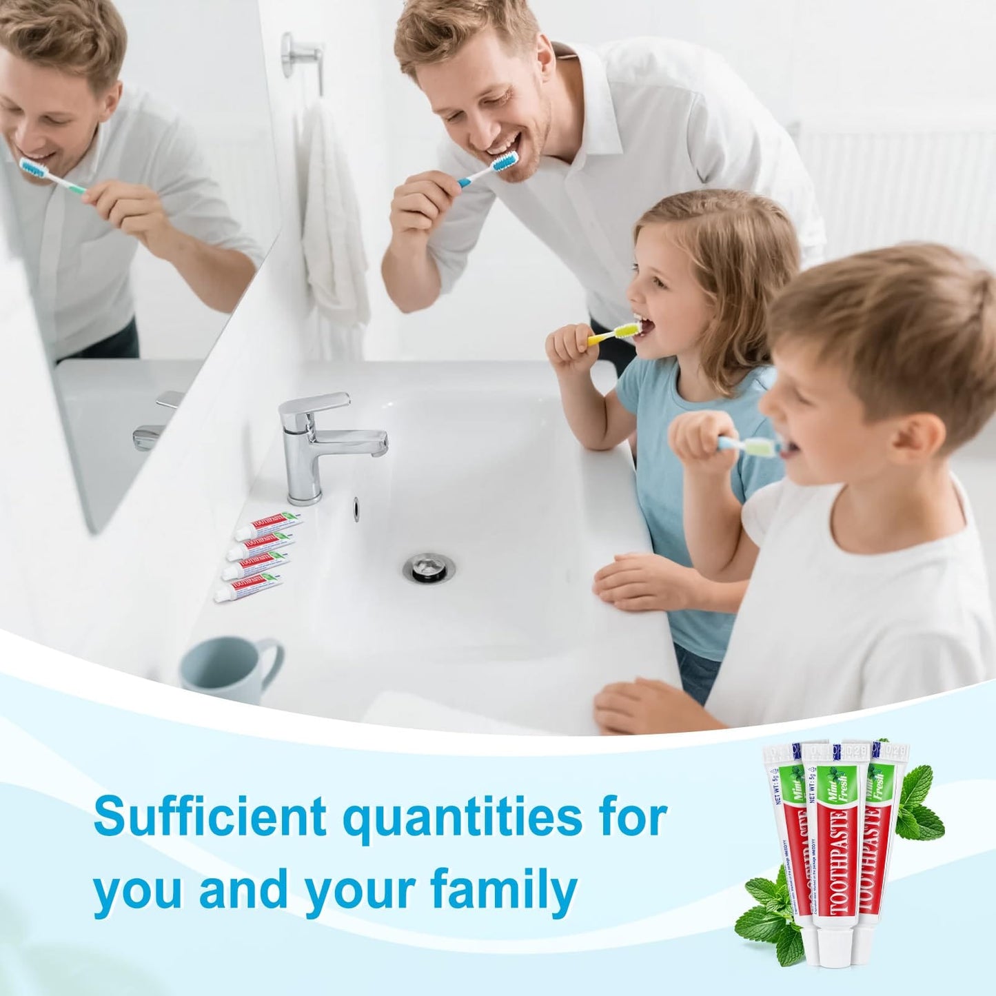 60 Tubes Travel Size Toothpaste Bulk Pack – Mint, 0.17 oz, Disposable