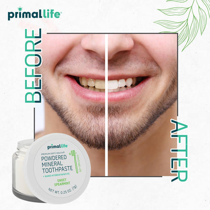 Primal Life Organics Dirty Mouth Toothpowder – Sweet Spearmint, 0.25 oz