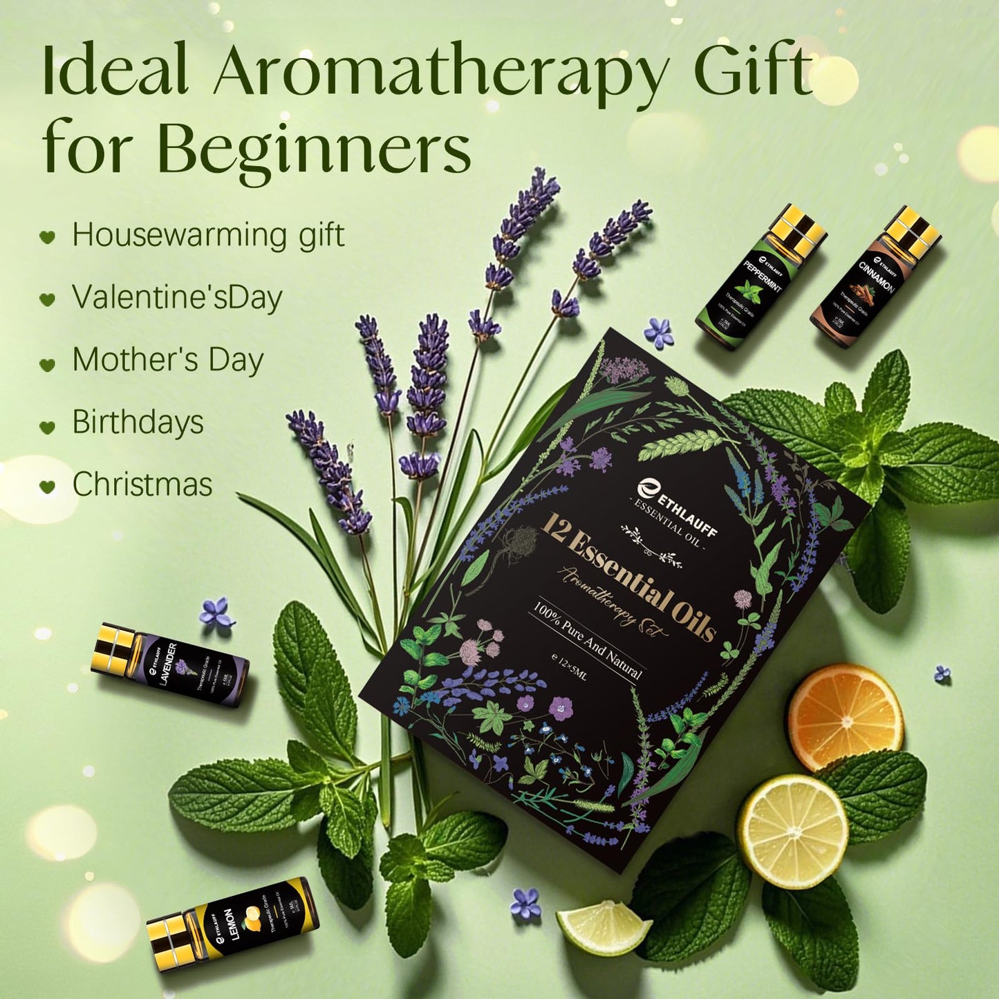 Top 12 Essential Oils Set - Pure Oils for Diffuser, DIY Projects & Gift