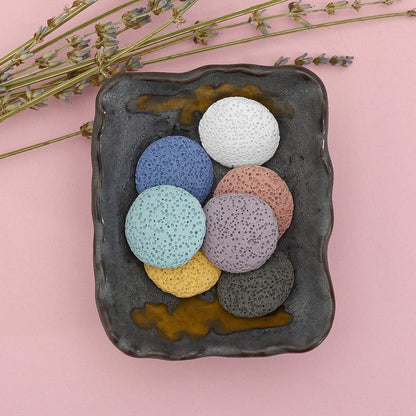 Top Plaza Lava Rock Aromatherapy Diffuser Set – Square Ceramic Warmer with 14 Lava Beads