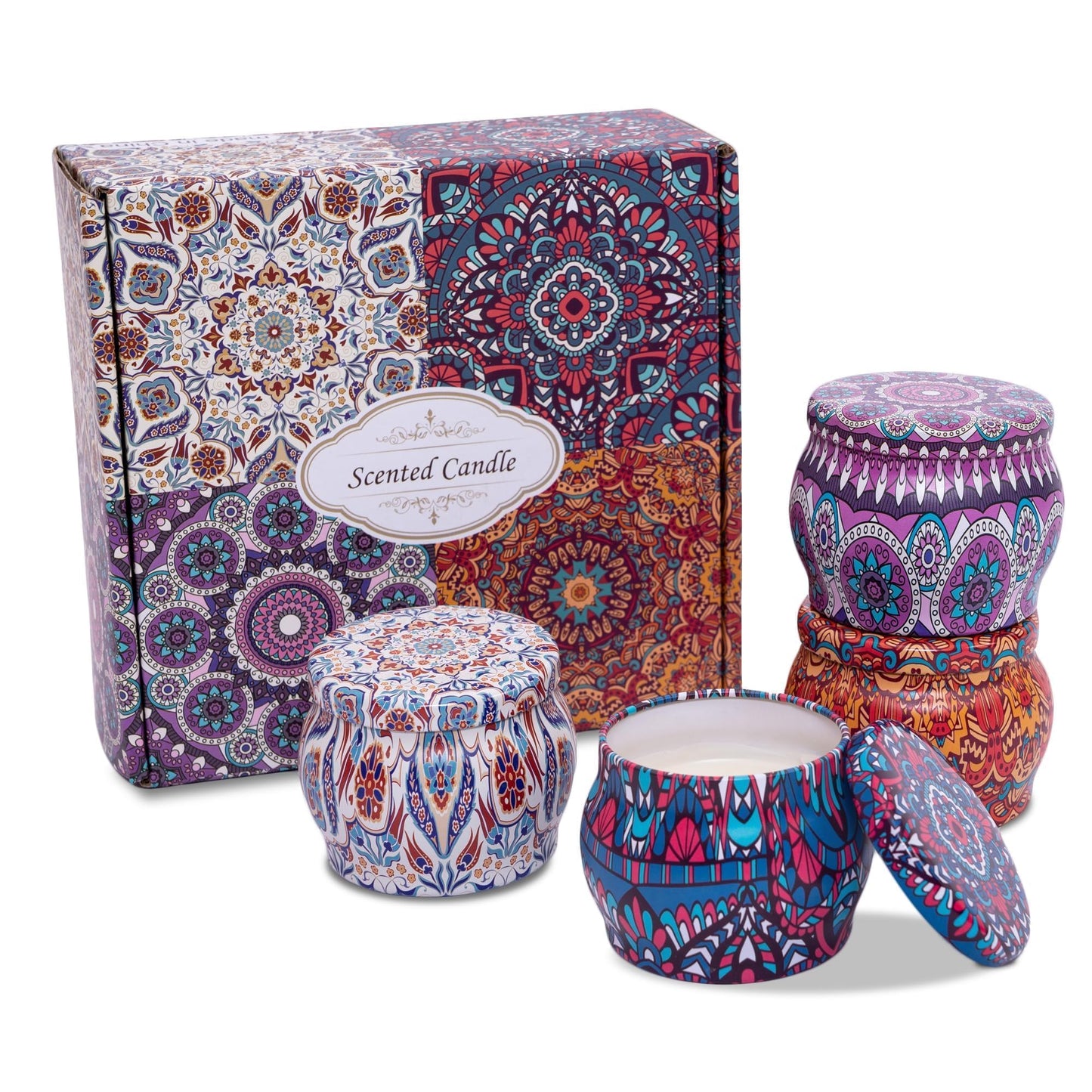 Topadorn 4 Pack Scented Candles Gift Set – Soy Wax Aromatherapy for Home, Relaxation, Yoga