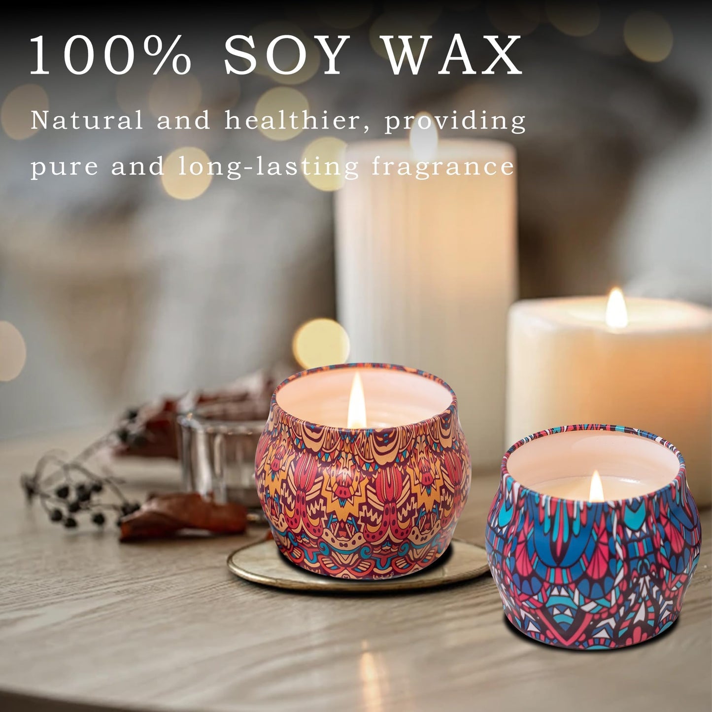 Topadorn 4 Pack Scented Candles Gift Set – Soy Wax Aromatherapy for Home, Relaxation, Yoga