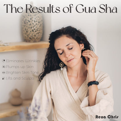 tophld Gua Sha Facial Tools – Natural Bian Stone Jade Massage Set (Wave-Edge)