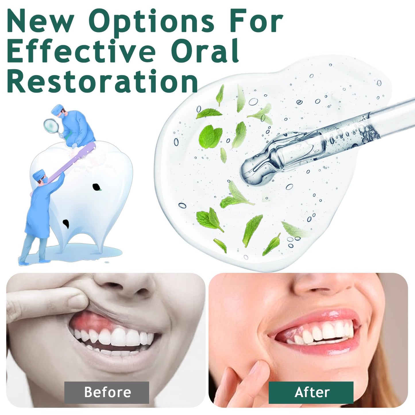 Topicy Gum Restore Drop – Gum Repair for Receding Gums, Bad Breath Treatment for Adults, 60ml