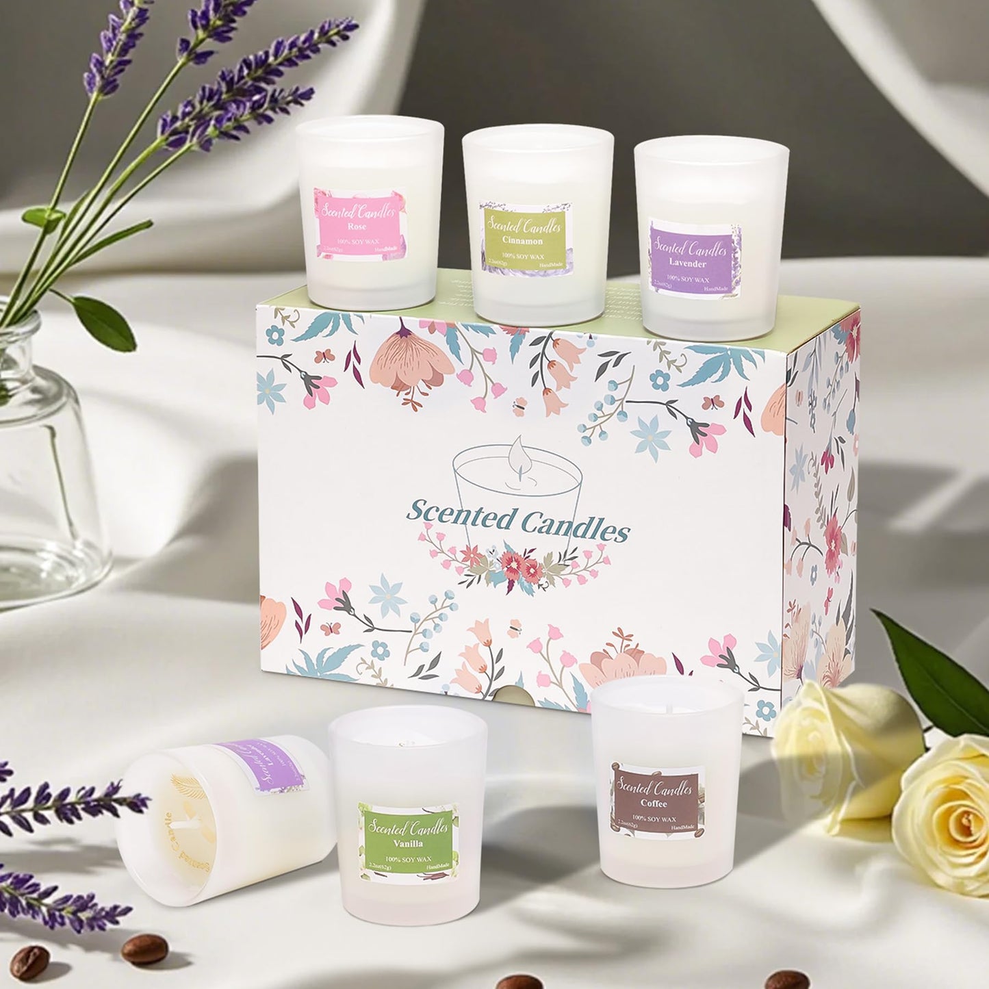 Toptime Candles Gift Set – 6 Pack Soy Aromatherapy Candles