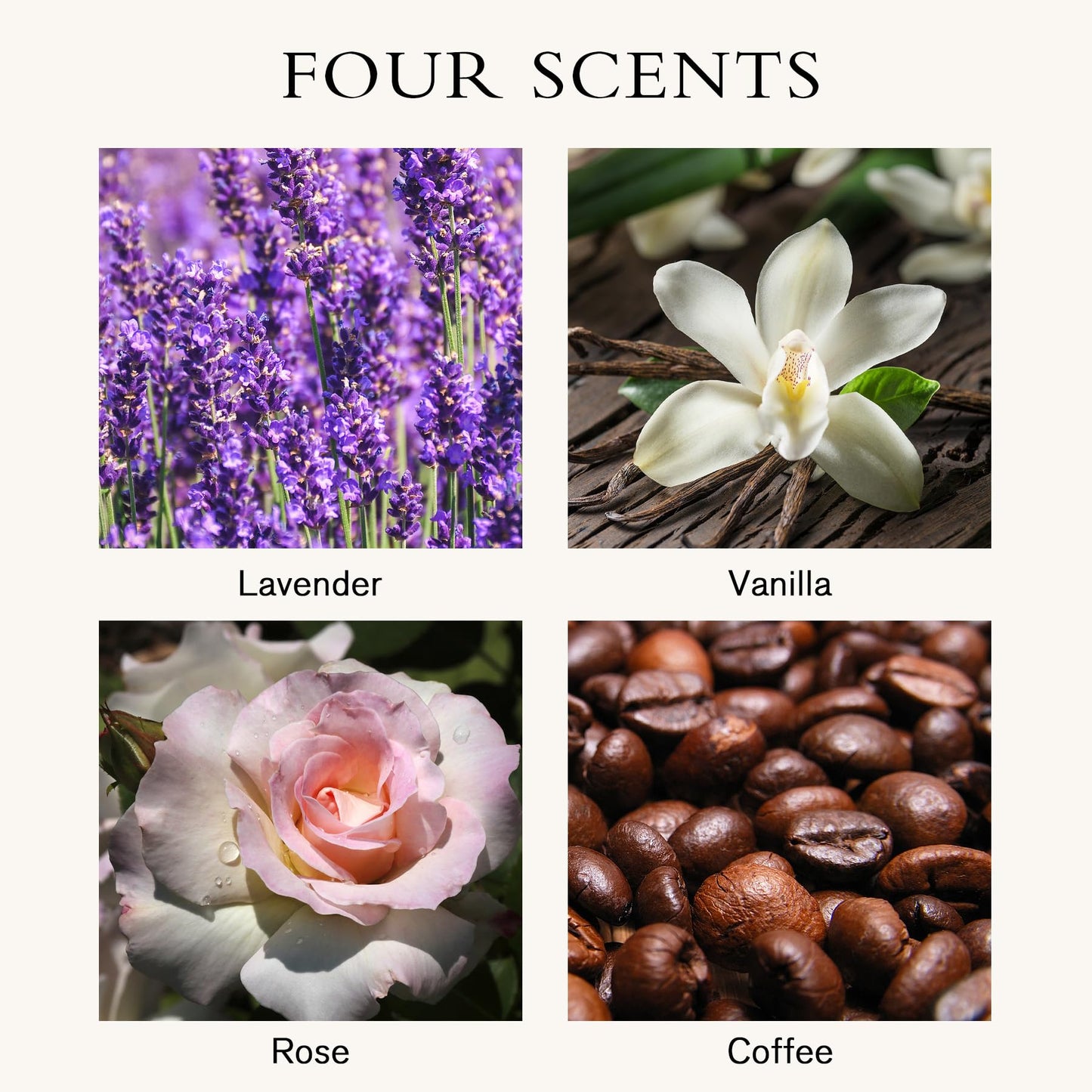 Toptime Scented Candles 4 Pack – Lavender, Vanilla, Rose & Coffee | 22.5 oz Soy Wax Aromatherapy