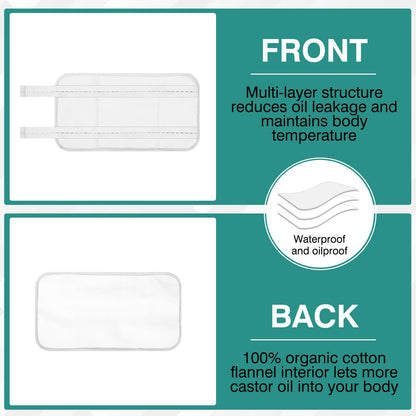 TORPNIA Castor Oil Pack Wrap - Adjustable, Reusable for Liver Detox, Bamboo Cotton, Anti Oil Leak, Machine Washable (1pc)