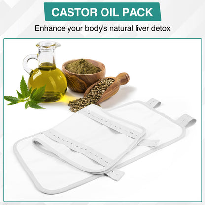 TORPNIA Castor Oil Pack Wrap - Adjustable, Reusable for Liver Detox, Bamboo Cotton, Anti Oil Leak, Machine Washable (1pc)