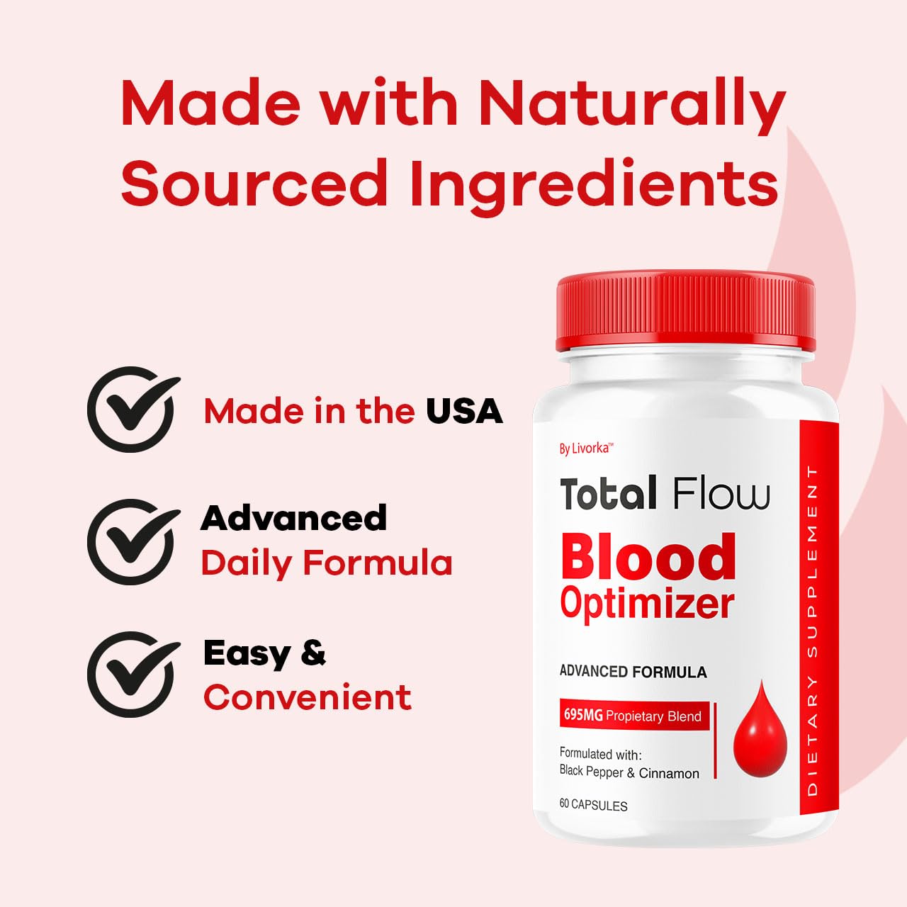 Total Flow Capsules (2-Pack) – Advanced Blood Support Pills, All-Natural Multivitamin