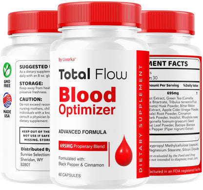 Total Flow Capsules (2-Pack) – Advanced Blood Support Pills, All-Natural Multivitamin