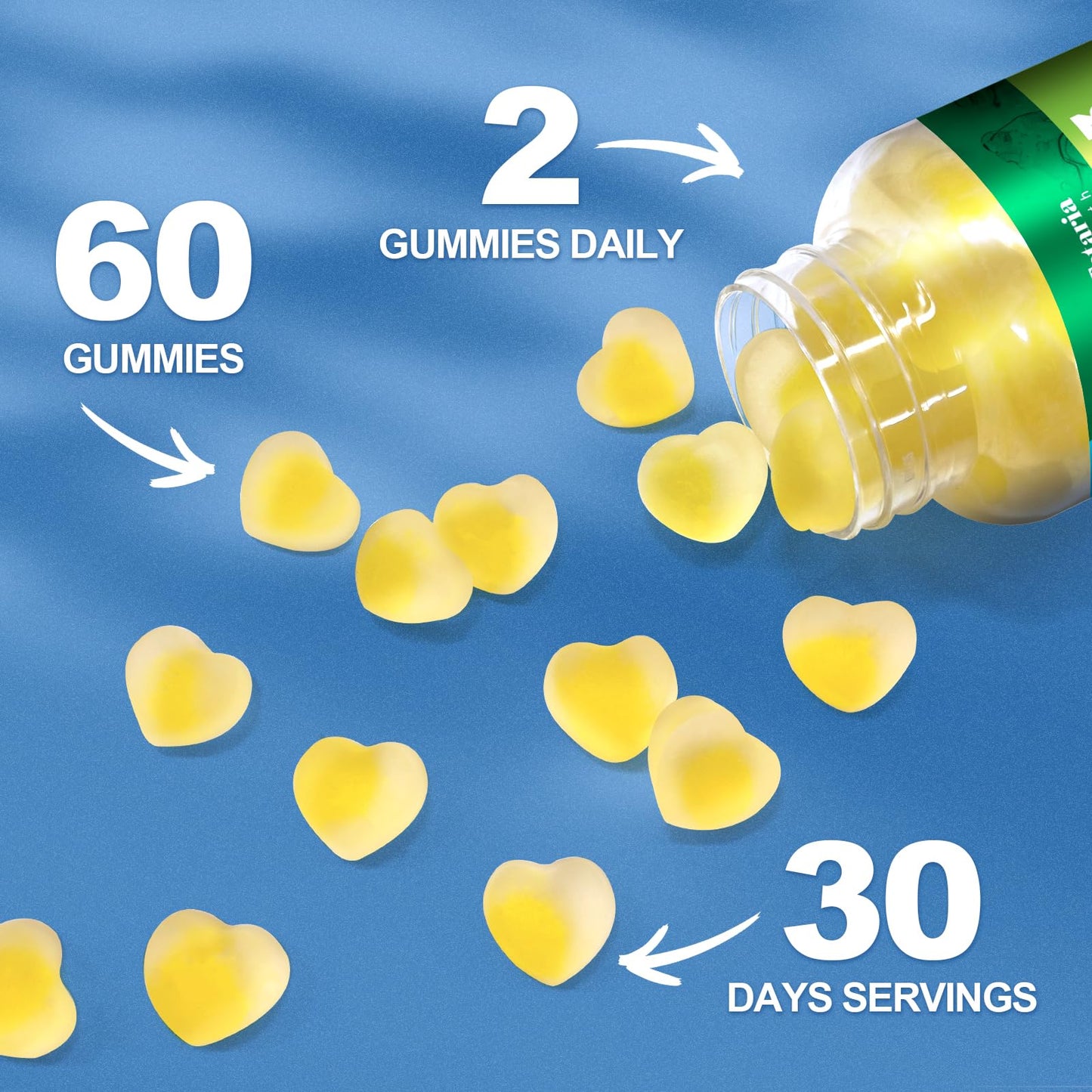 10-in-1 Vegan Omega-3 Gummies – DHA 600mg, EPA 400mg, 60 Count