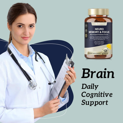 Totaria Brain Supplements for Memory & Focus - Non-GMO, Gluten Free (120 Counts)