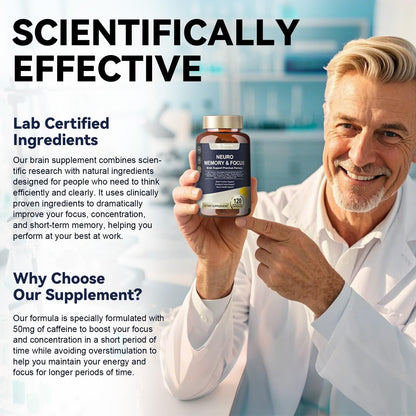 Totaria Brain Supplements for Memory & Focus - Non-GMO, Gluten Free (120 Counts)