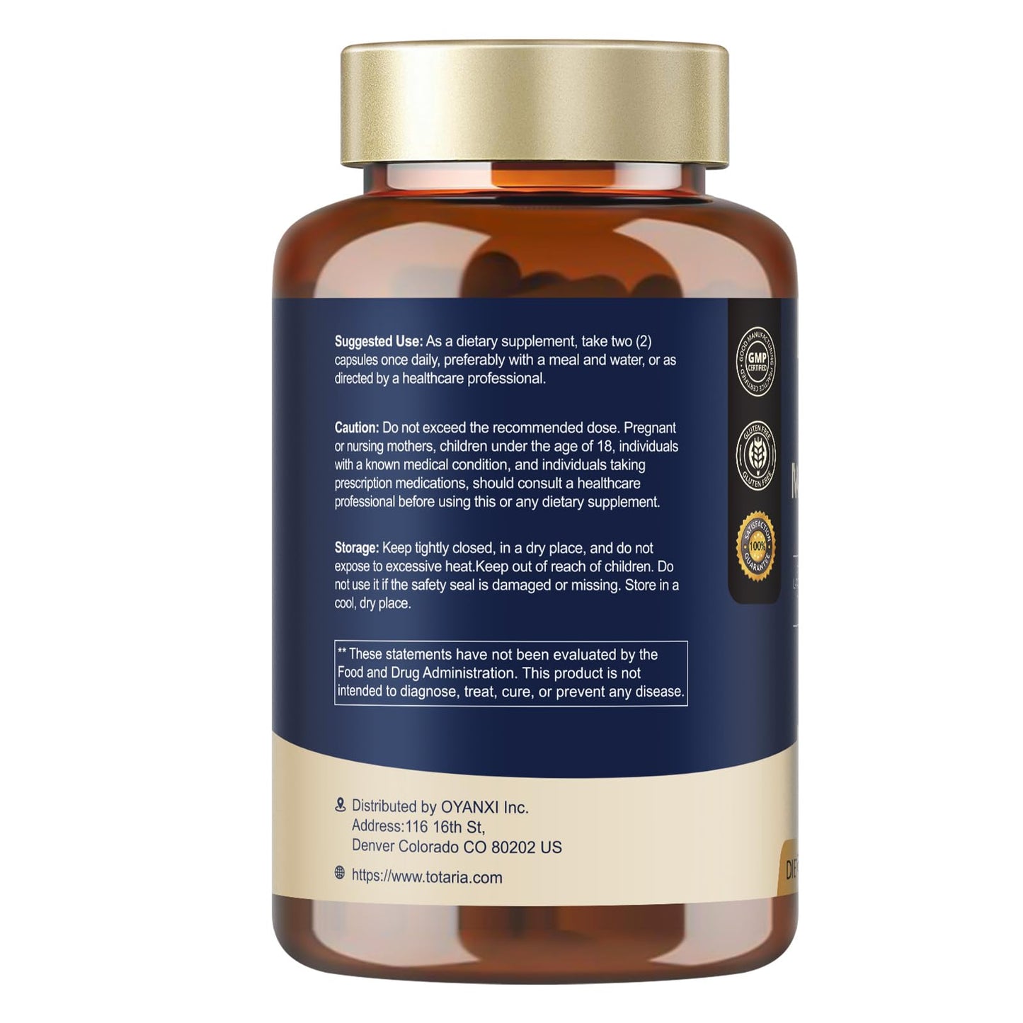 Totaria Brain Supplements for Memory & Focus - Non-GMO, Gluten Free (120 Counts)