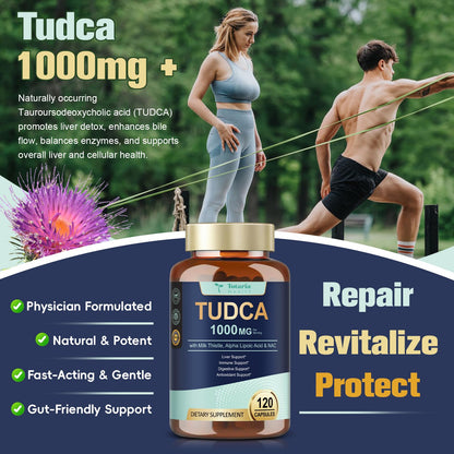 Totaria 15-in-1 TUDCA Liver Support – 1000mg, Milk Thistle & NAC | Vegan 120 Caps
