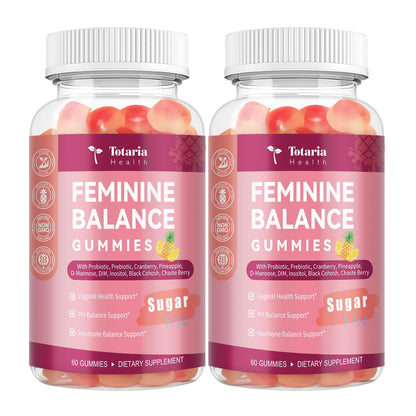 Totaria Premium Feminine Balance Gummies - Sugar-Free Multivitamin for Women | 60 Count (Pack of 2)