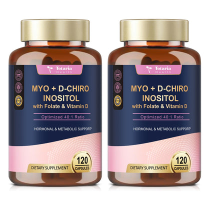 Totaria Inositol Supplement for Women – 40:1 Myo-Inositol & D-Chiro, Vitamin D3 + Folate (Pack of 2)